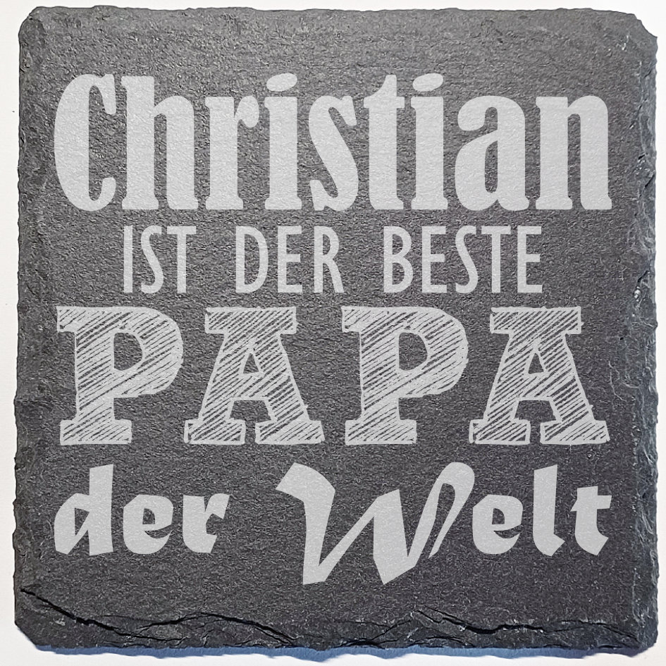 Bild von Untersetzer aus Schiefer - 10 x 10 cm  - incl. Personalisierter Lasergravur