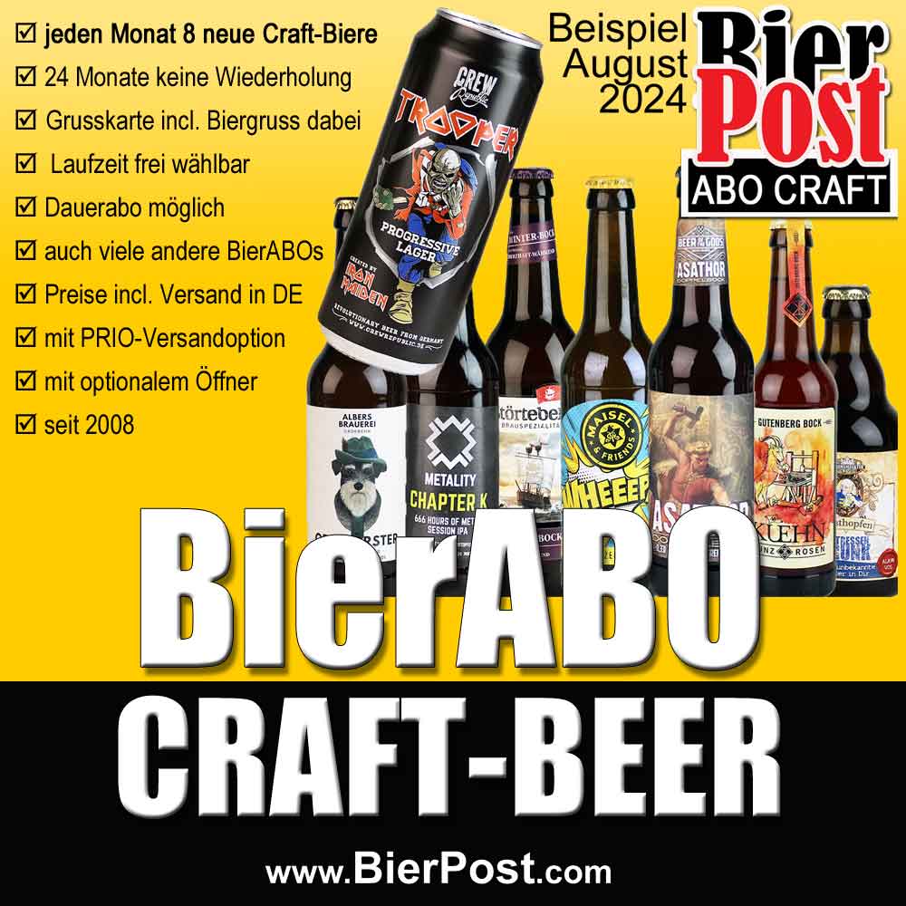 Bild von BierPostABO - CRAFTBEER - incl. Versand in DE, incl BierPostCARD // diese Woche mit Design-Öffner und deiner Gravur GRATIS dazu. ab 3 Monate Laufzeit - einfach ins Feld eintragen