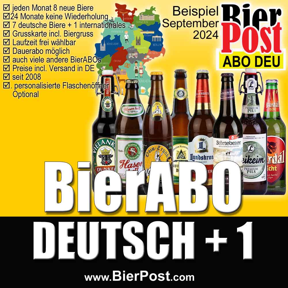 Bild von BierPostABO "DEUTSCH+1" -  incl. Versand in DE, incl BierPostCARD 