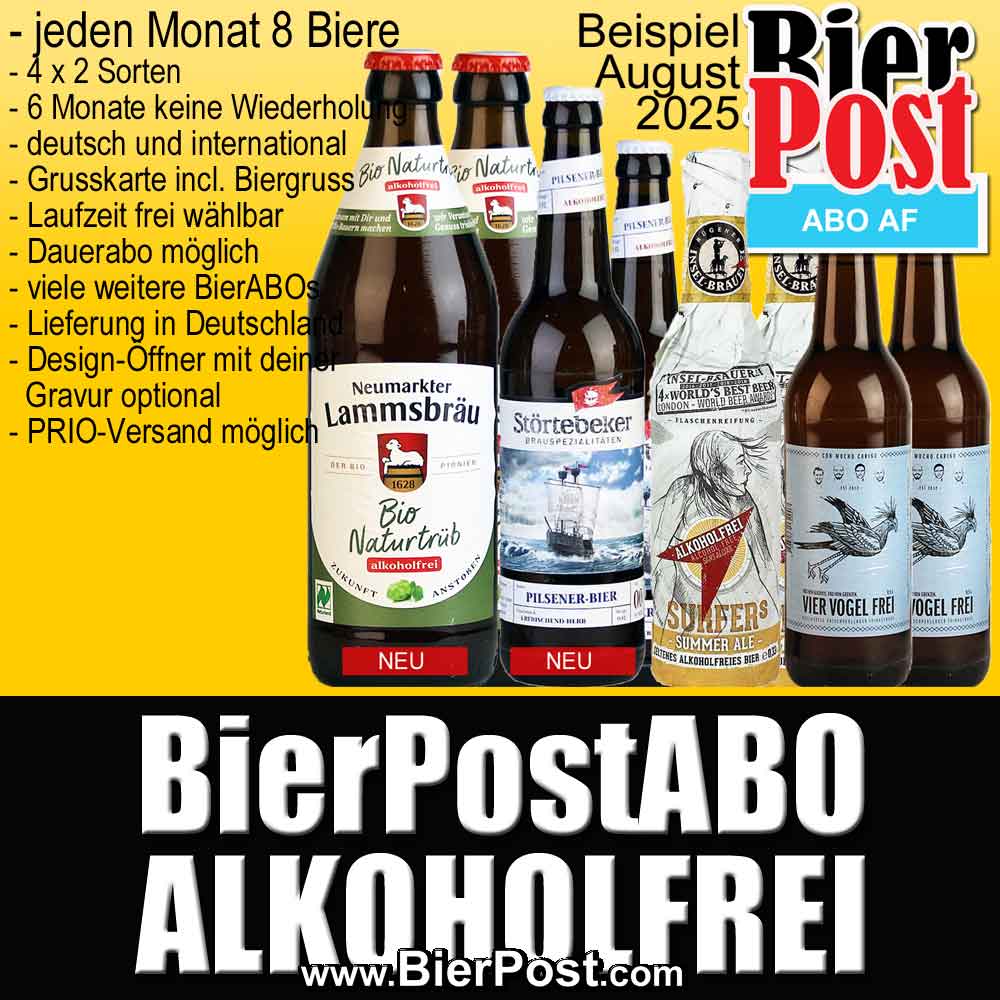 Bild von BierPostABO - ALKOHOLFREI - incl. Versand in DE, incl BierPostCARD  