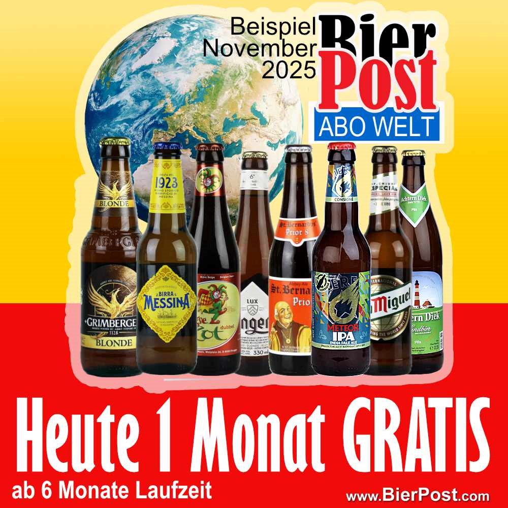 Bild von BierPostABO - INTERNATIONAL - incl. Versand in DE, incl. BierPostCARD ( HEUTE 1 Monat GRATIS dazu ab einer Laufzeit von 6 Monaten )