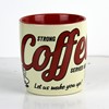 Bild von Kaffetasse -STRONG COFFEE SERVED HERE - ca. 9x9x9cm, Bild 1
